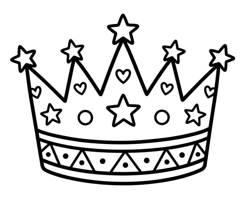 Søt bursdagskrone fargelegging