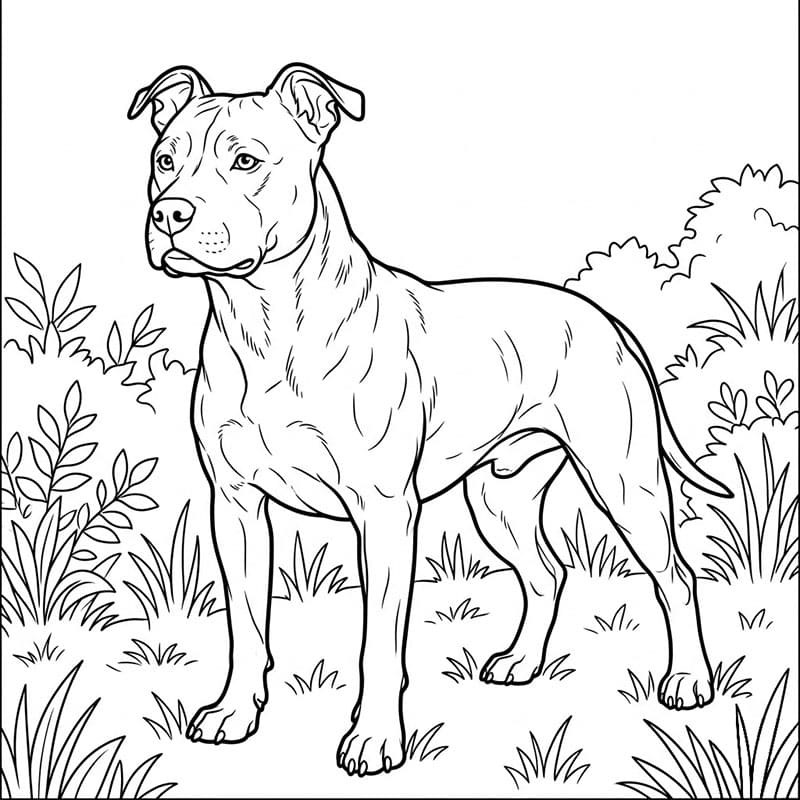 Stående Pitbull fargelegging