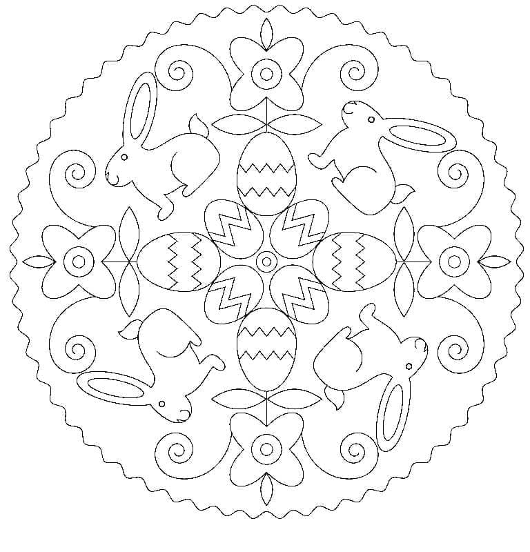 Tegning av påskemandala fargelegging