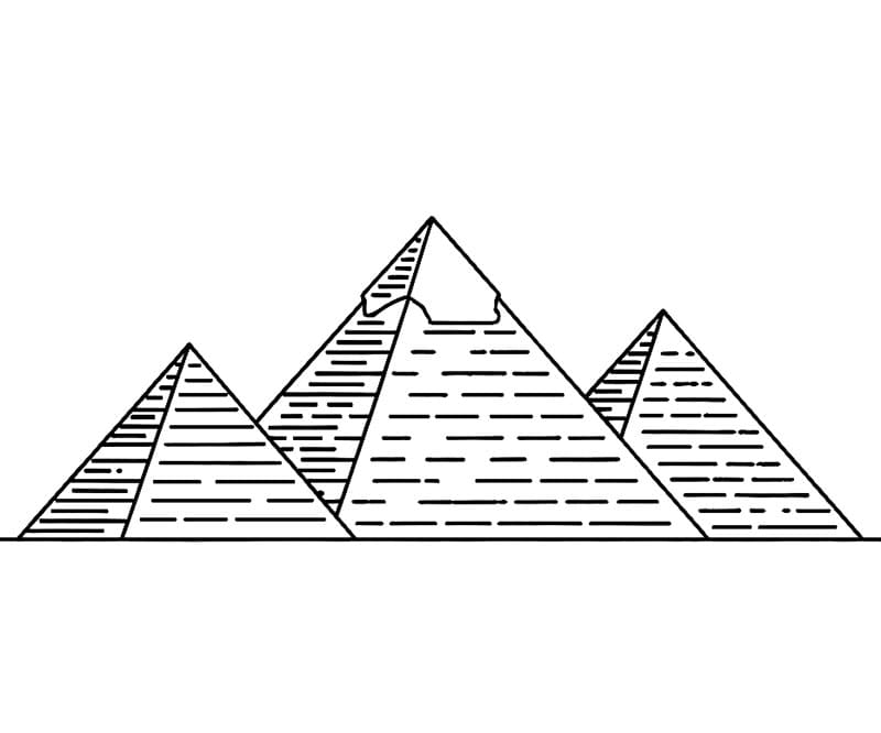 Tre pyramider fargelegging