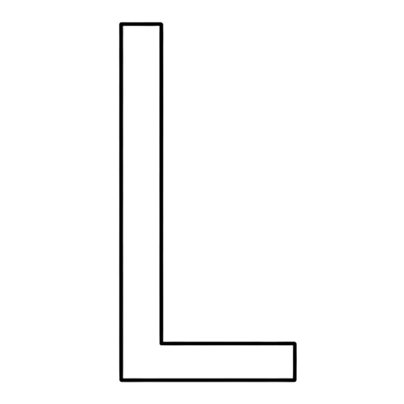 Tynn bokstav L fargelegging