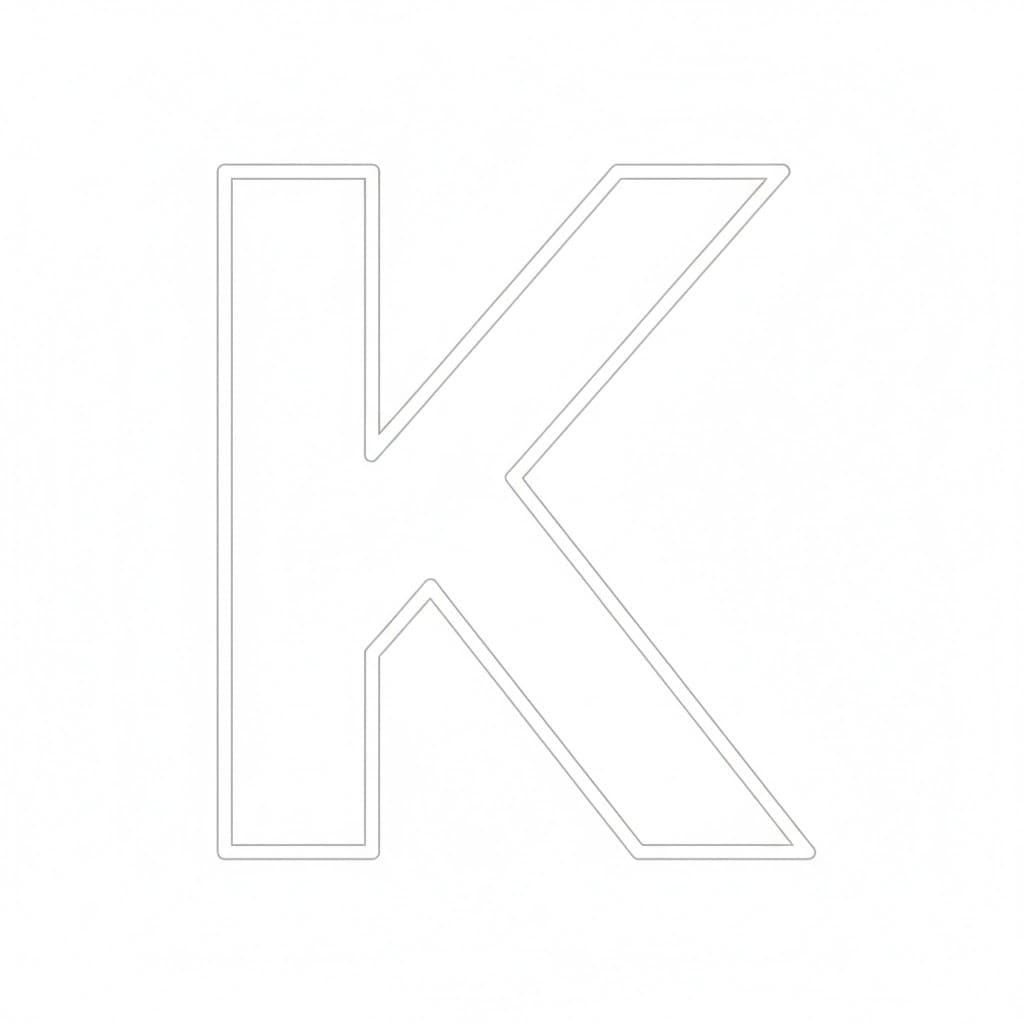 Tynn sporing av Bokstaven K fargelegging