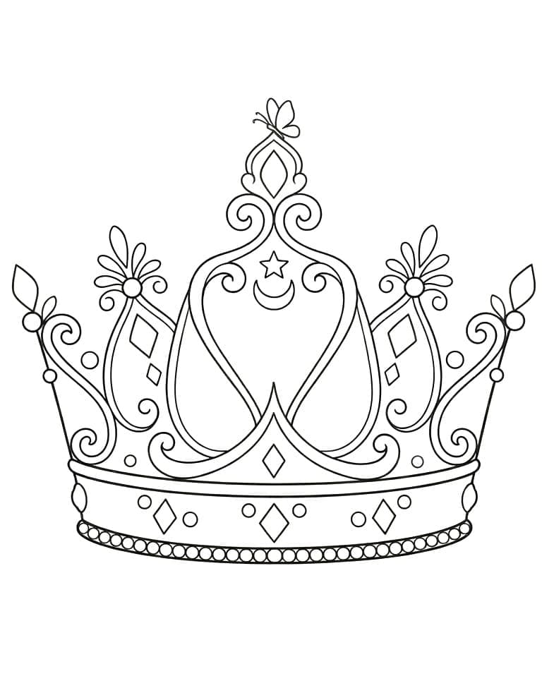 Vakker fantasikrone fargelegging