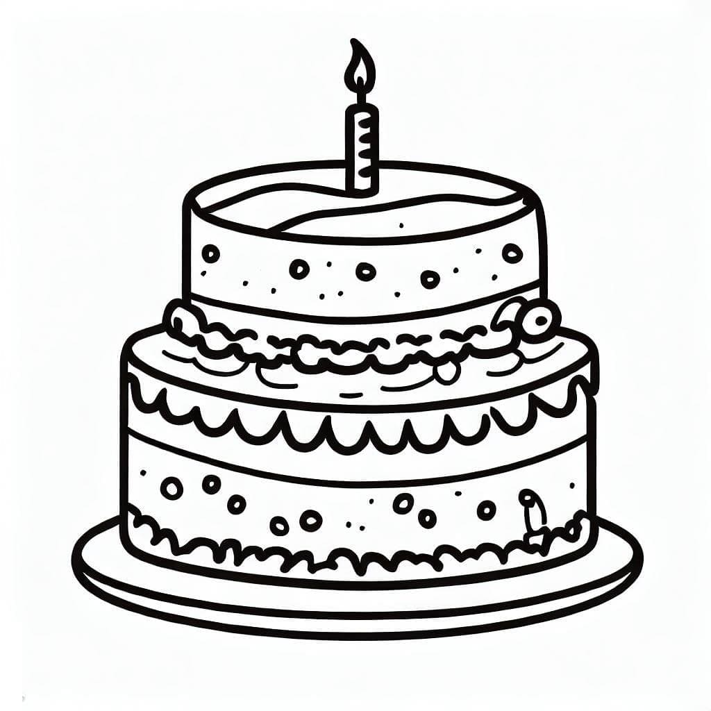 Veldig fin bursdagskake fargelegging