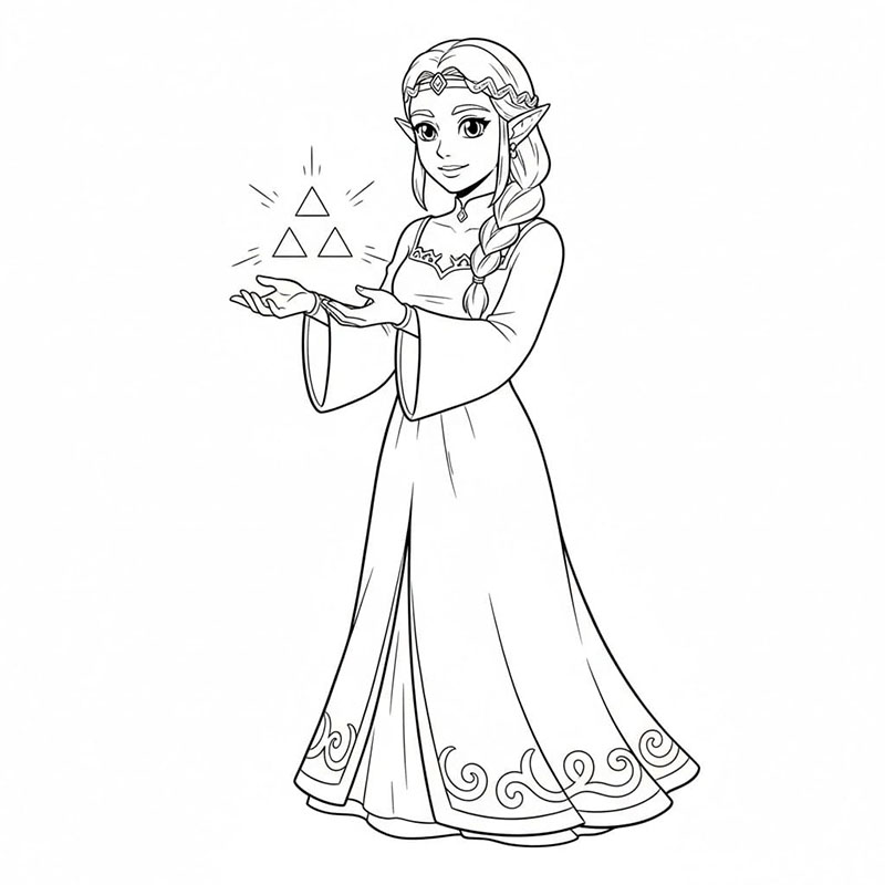 Zelda bruker Triforce fargelegging