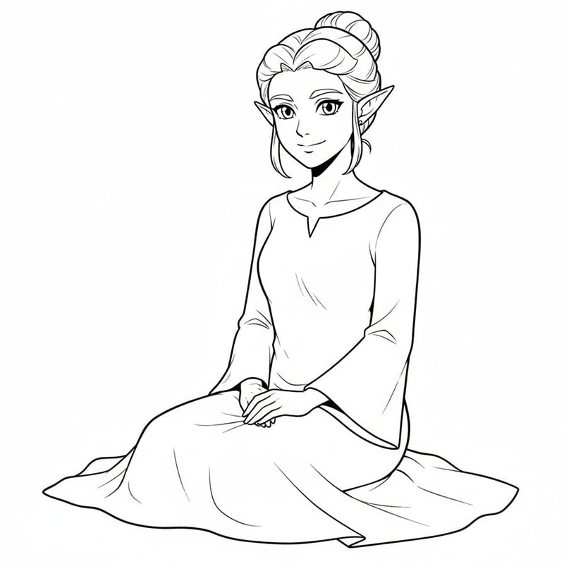 Zelda med Triforce fargelegging