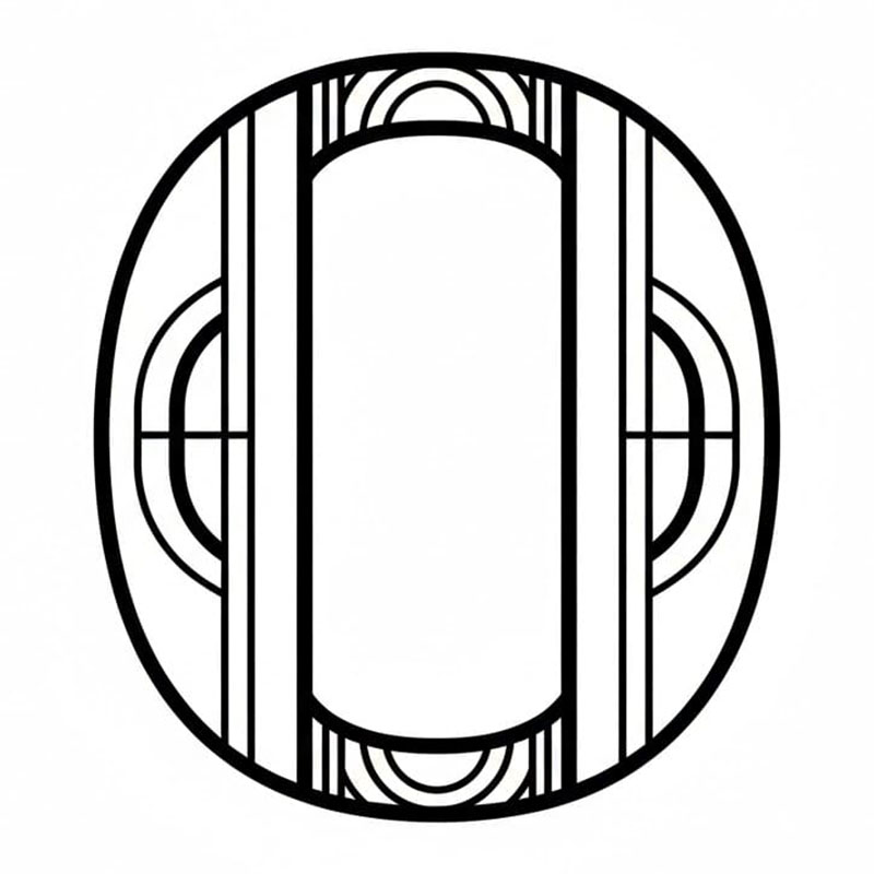 Art Deco bokstav O fargelegging