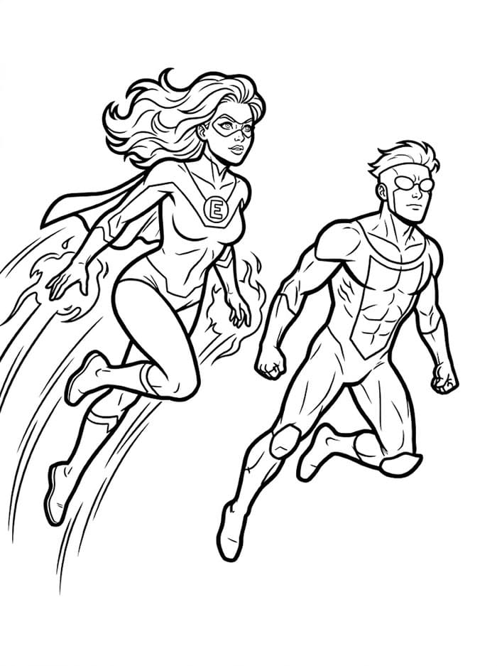 Atom Eve og Invincible fargelegging