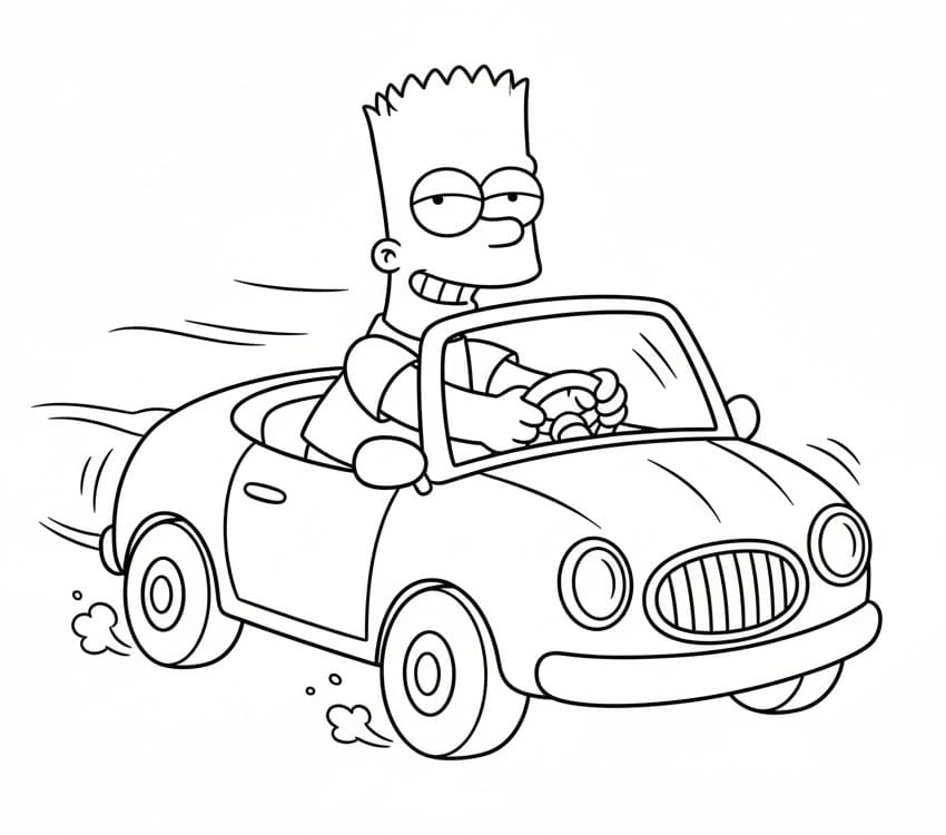 Bart Simpson kjører fargelegging