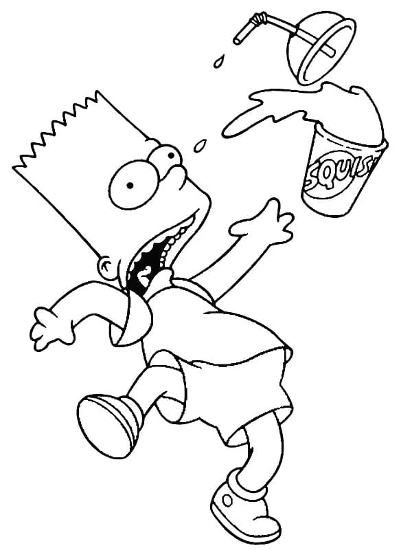 Bart Simpson morsom fargelegging