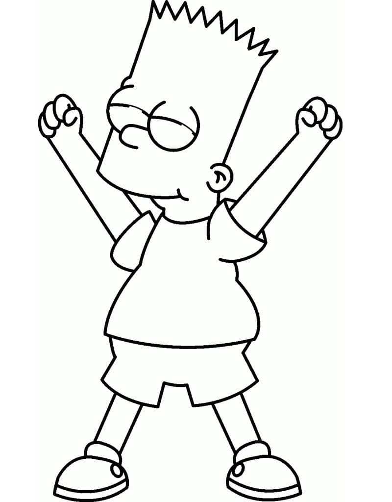 Bart Simpson og The Simpsons gratis fargelegging
