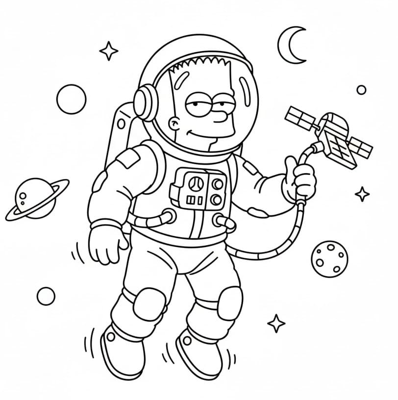 Bart Simpson som astronaut fargelegging
