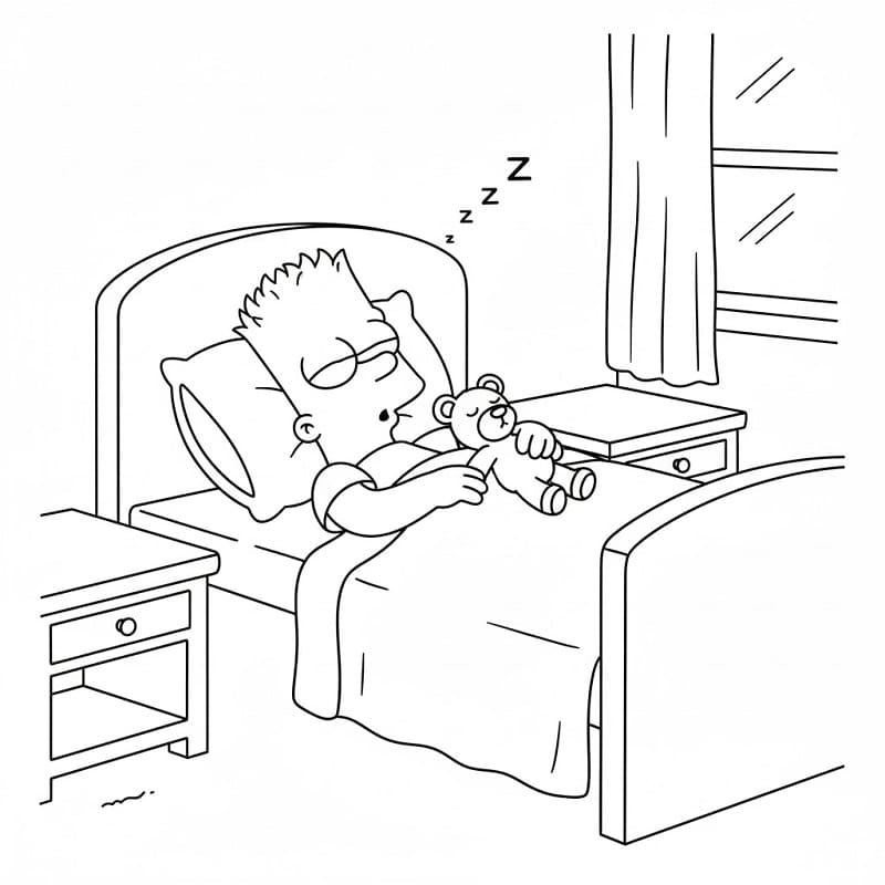 Bart Simpson sover fargelegging