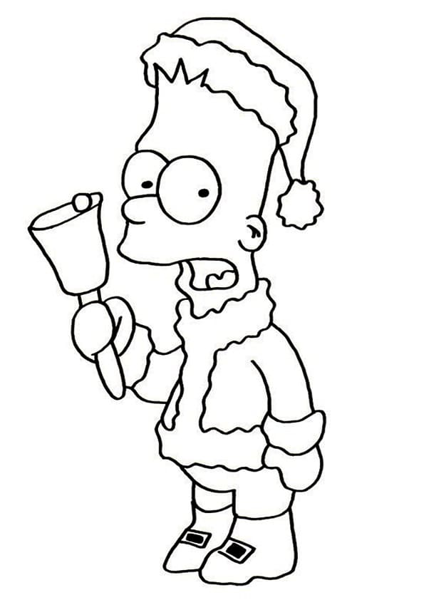 Bart Simpson til jul fargelegging