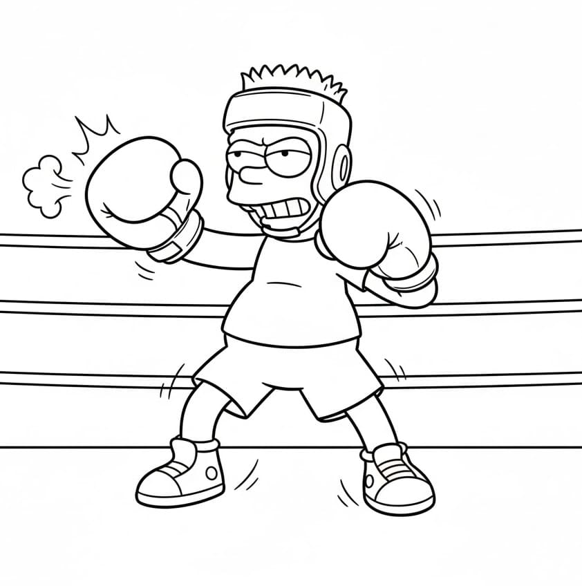 Bilde av Bart Simpson fargelegging