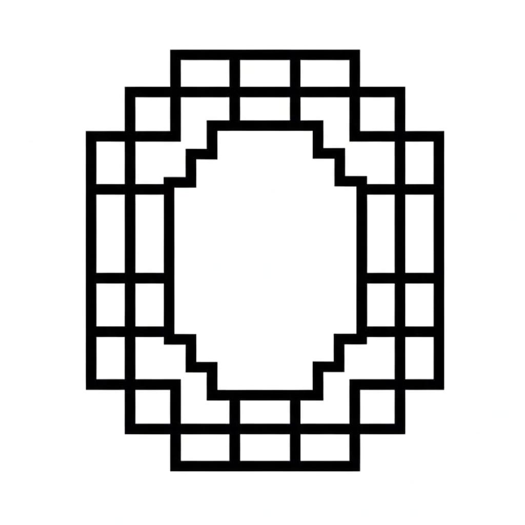 Bokstav O Pixel fargelegging