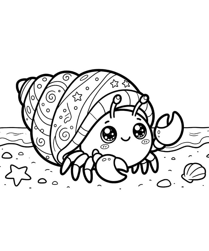 Chibi eremittkreps fargelegging