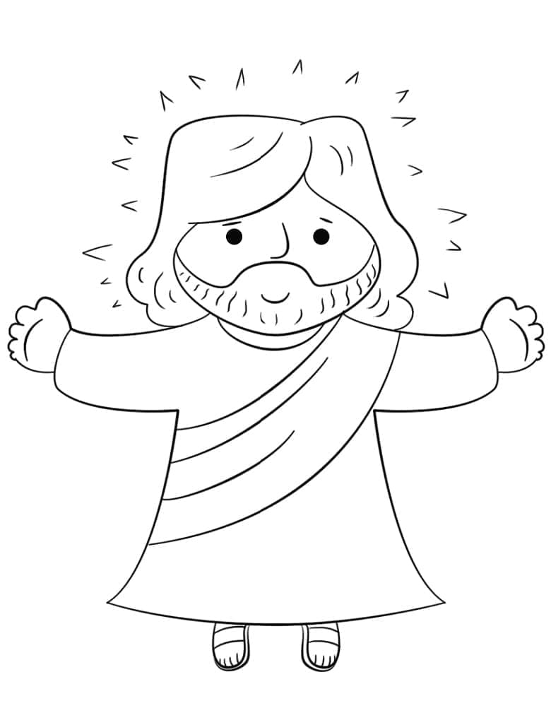 Den milde Jesus fargelegging