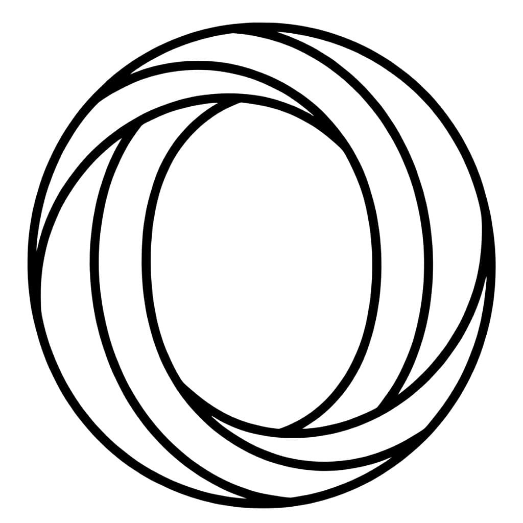 Dobbel ring bokstav O fargelegging