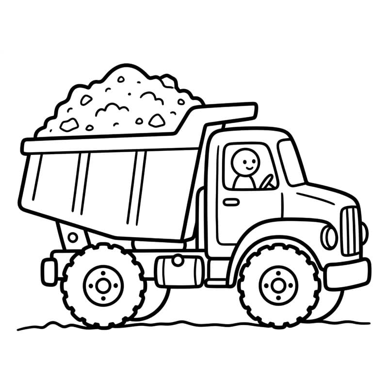 Dumper full av grus fargelegging