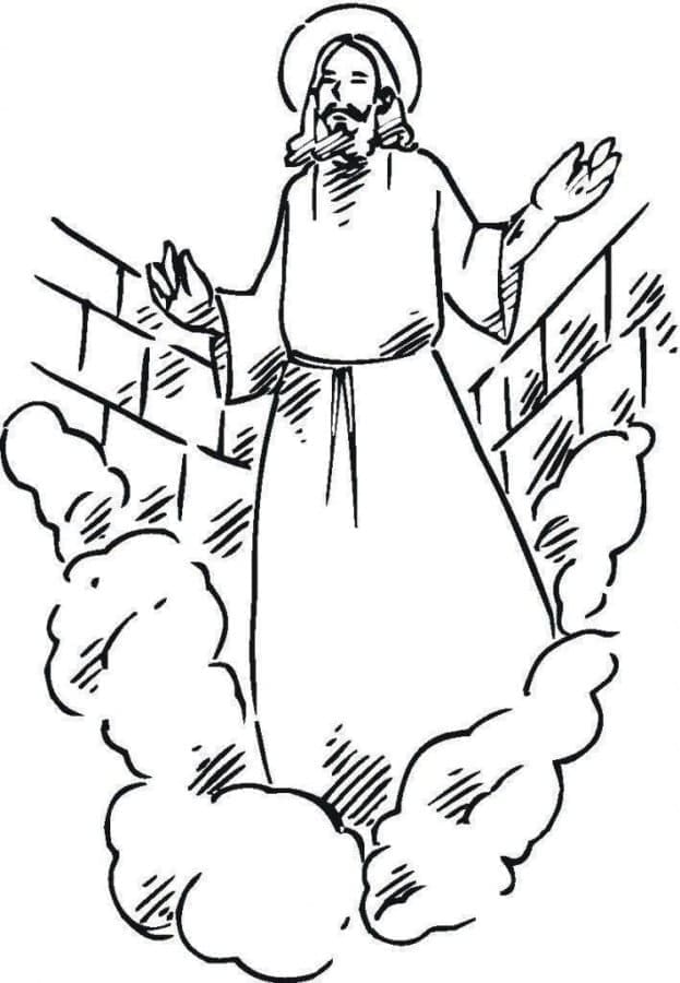 En tegning av Jesus fargelegging