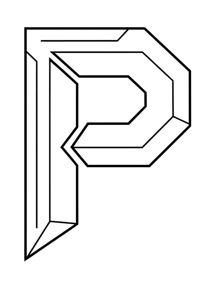 Futuristisk bokstav P fargelegging