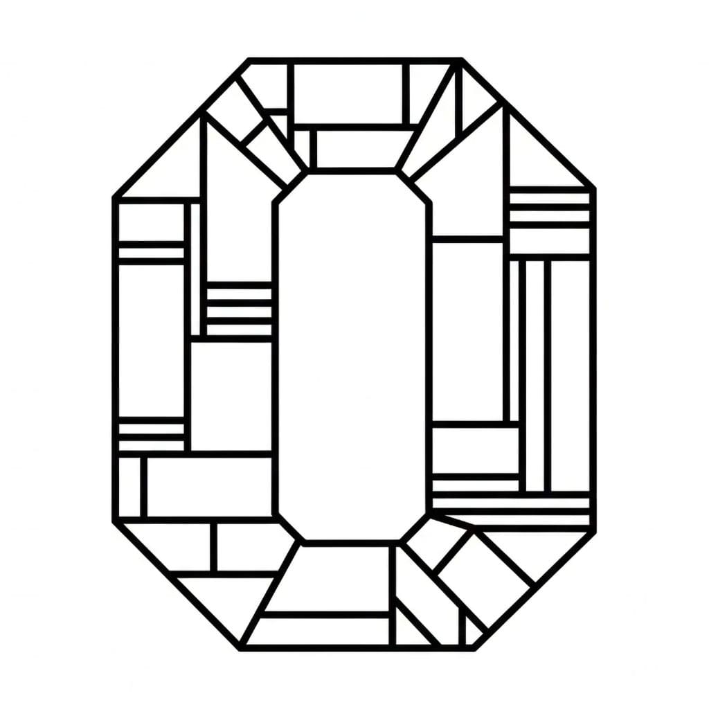 Geometrisk bokstav O fargelegging