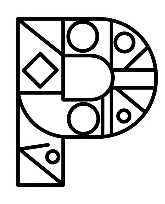 Geometrisk bokstav P fargelegging