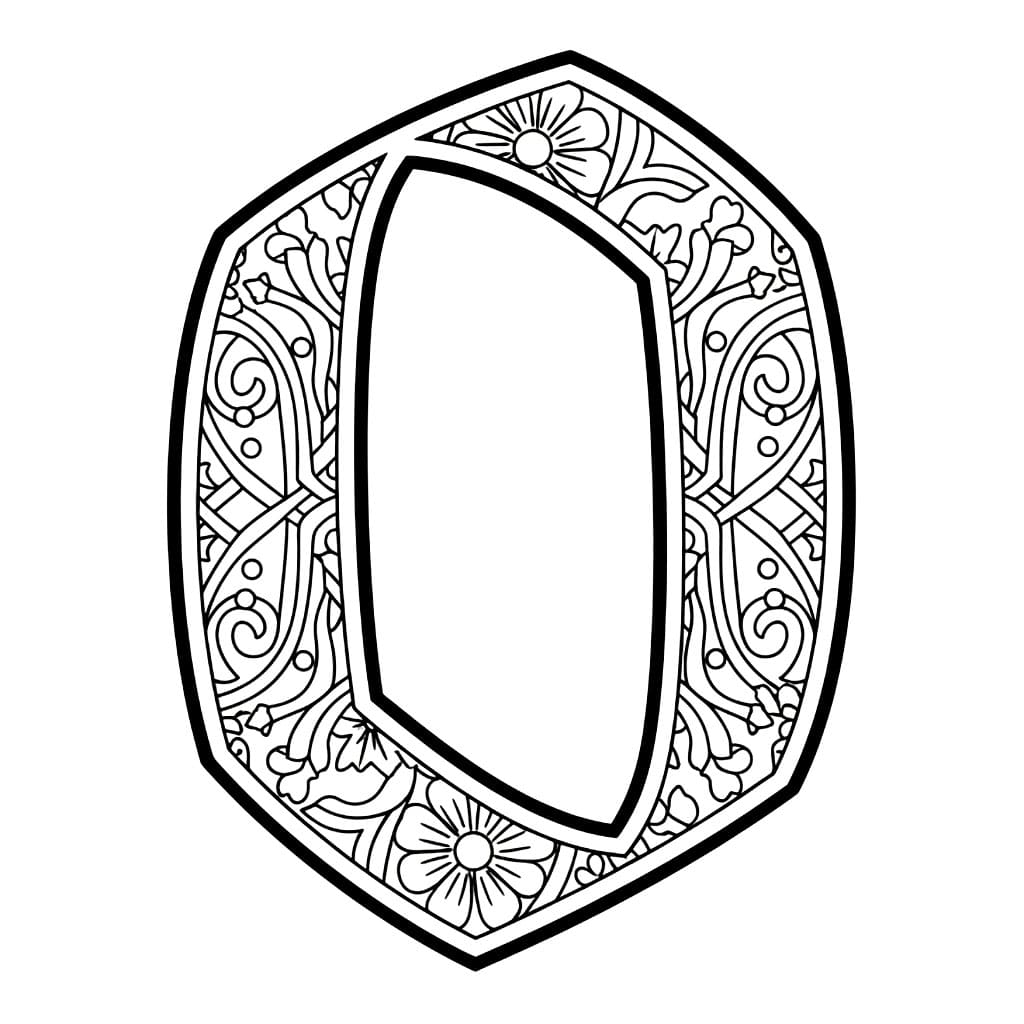Gotisk bokstav O fargelegging
