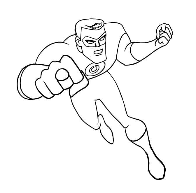 Gratis Green Lantern utskrivbar fargelegging