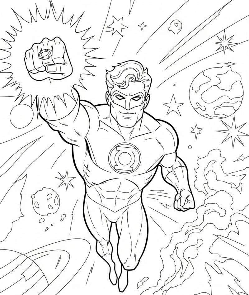 Green Lantern bilde fargelegging