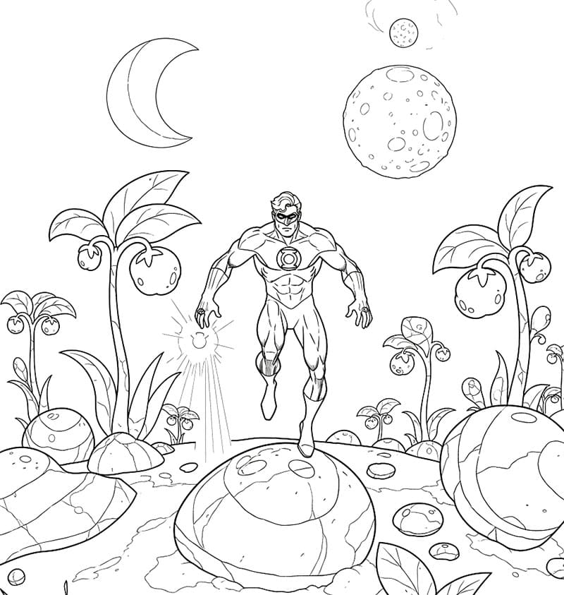 Green Lantern på planeten fargelegging