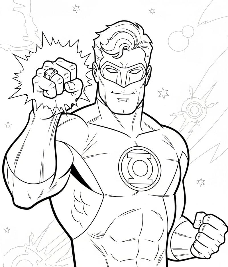 Green Lantern sterk fargelegging