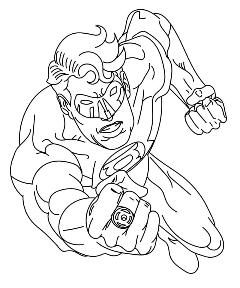 Green Lantern tegning fargelegging