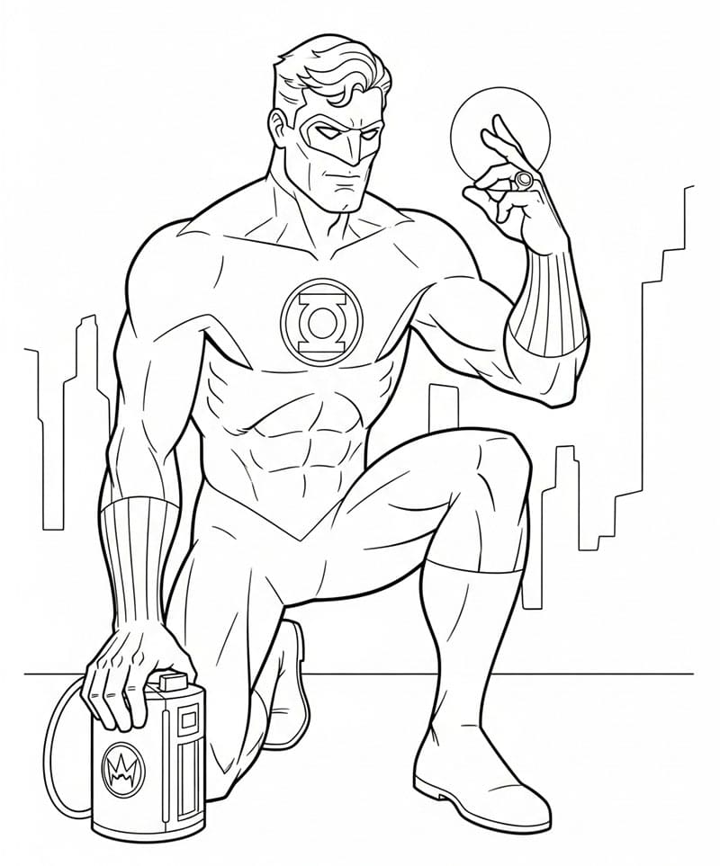 Green Lantern tenkning fargelegging