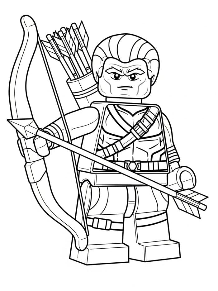 Hawkeye LEGO enkelt fargelegging