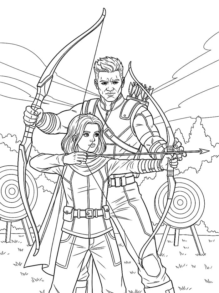 Hawkeye og samarbeidspartnere fargelegging
