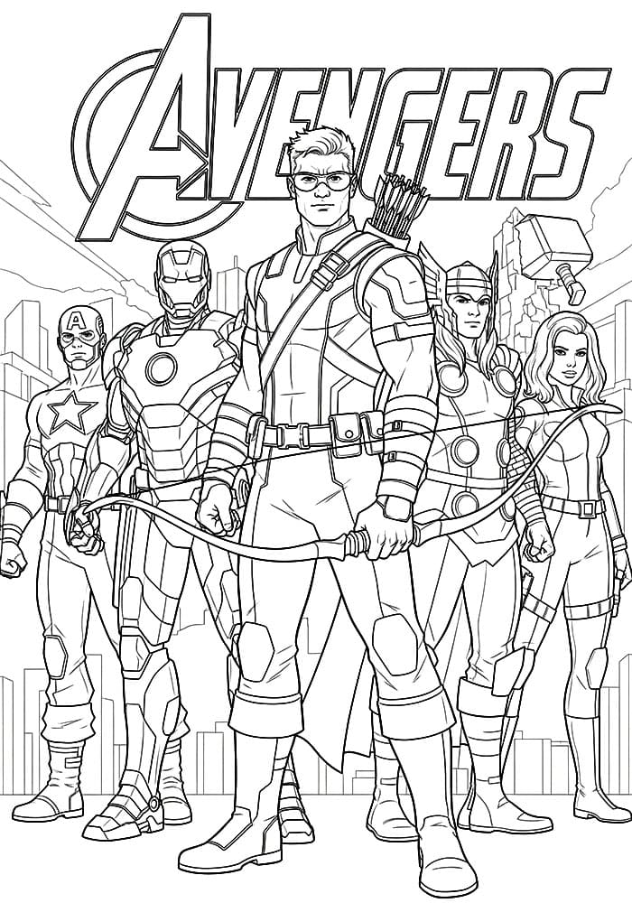 Hawkeye og teamet fargelegging