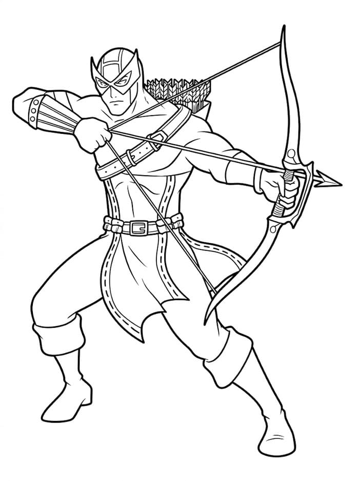 Hawkeye skyter en bueskytekule fargelegging