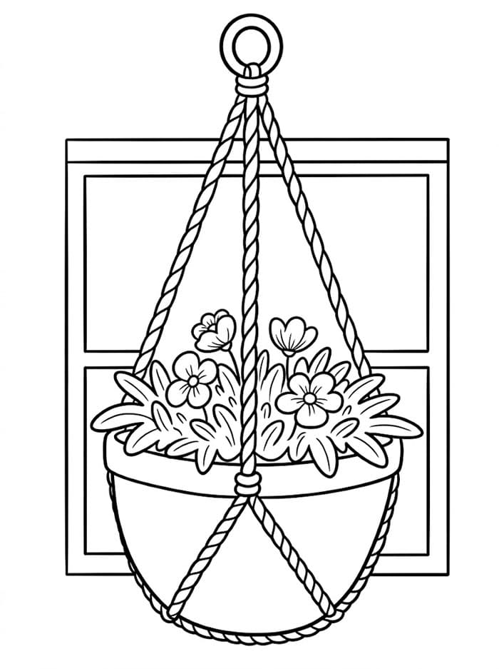 Hengende blomsterpotte fargelegging