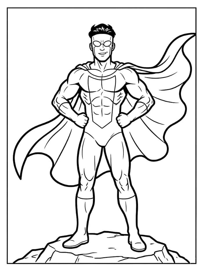 Invincible Helte Pose fargelegging