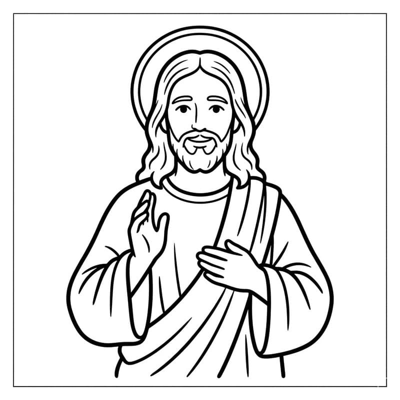 Jesus' barmhjertige ansikt fargelegging