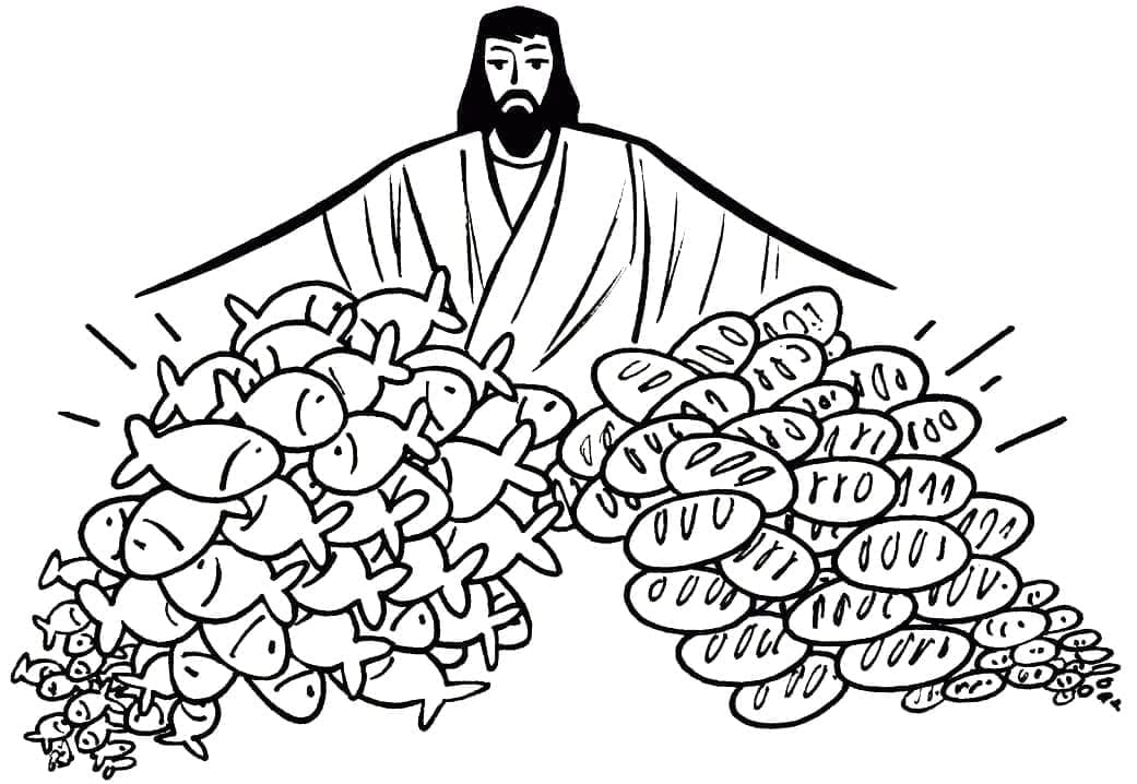 Jesus metter de fem tusen fargelegging