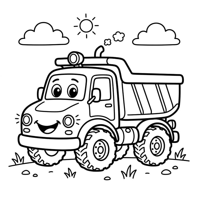 Lekfull smilende dumper fargelegging