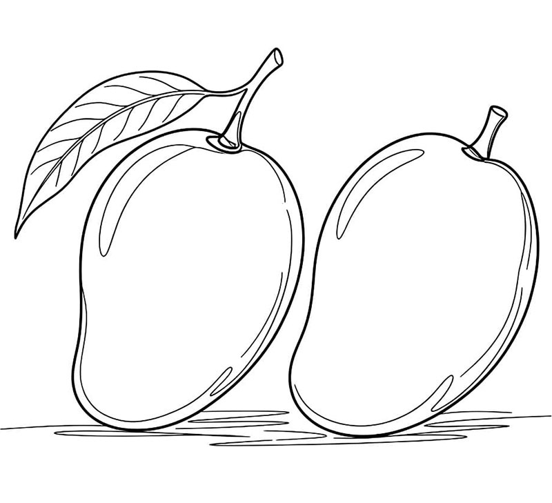 Mango med og uten blad fargelegging
