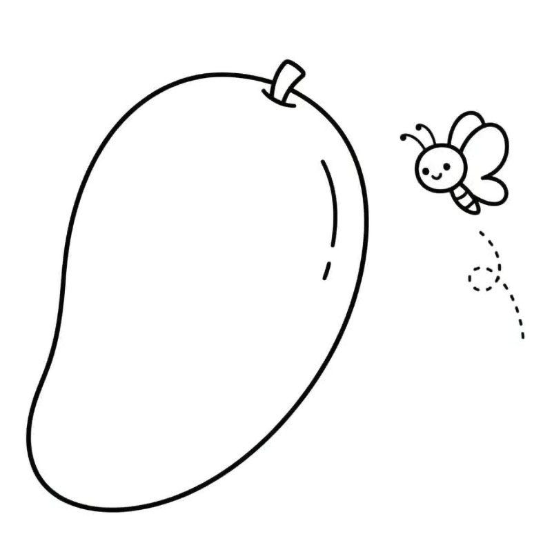 Mango og sommerfugl fargelegging