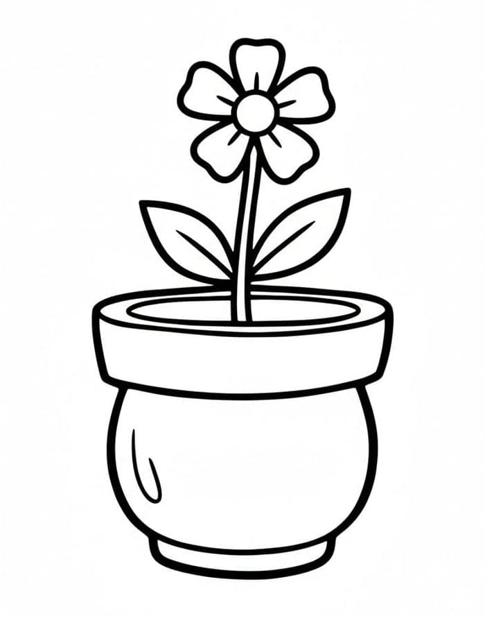 Blomsterpotte Fargelegging