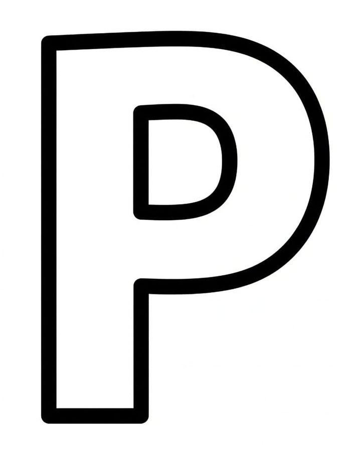 Minimum fet P bokstav fargelegging