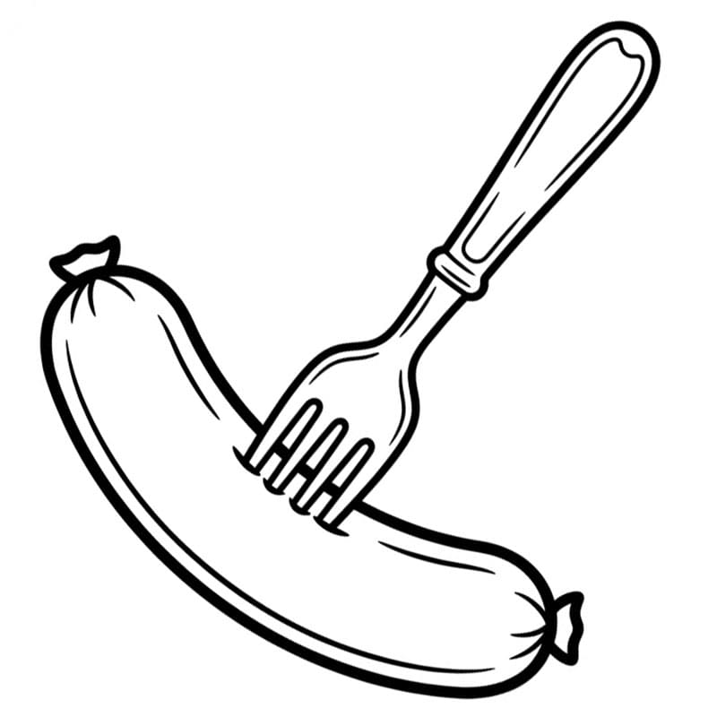 Pølse med gaffel fargelegging