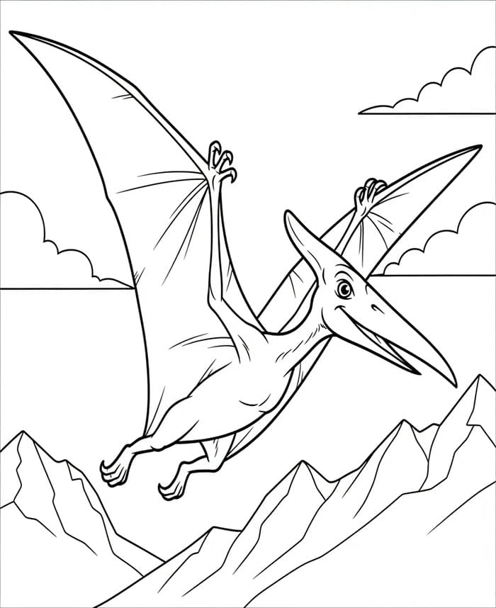 Pterodactyl med fjell fargelegging